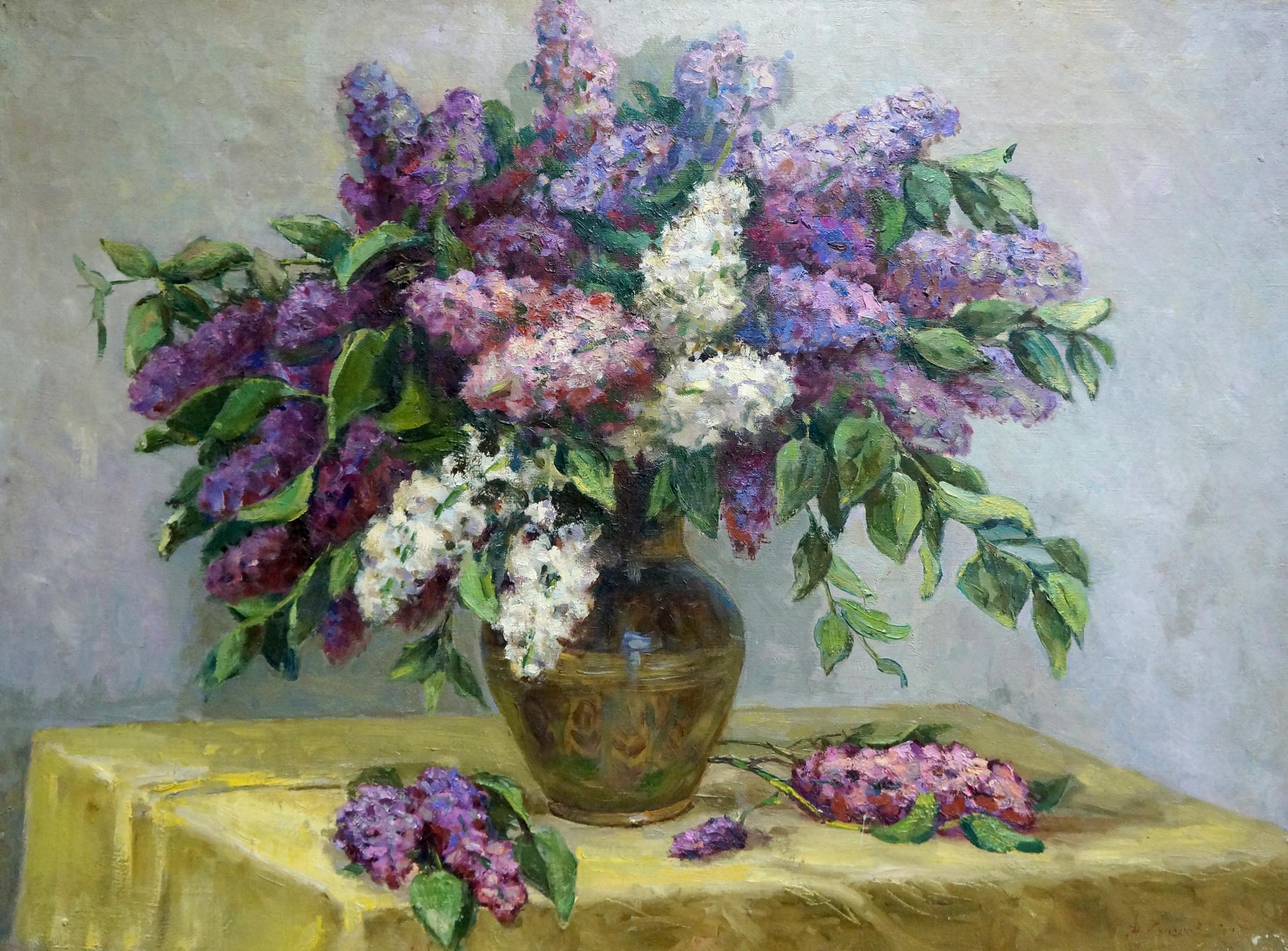 Oil painting Lilac bouquet Krasnov N.G.