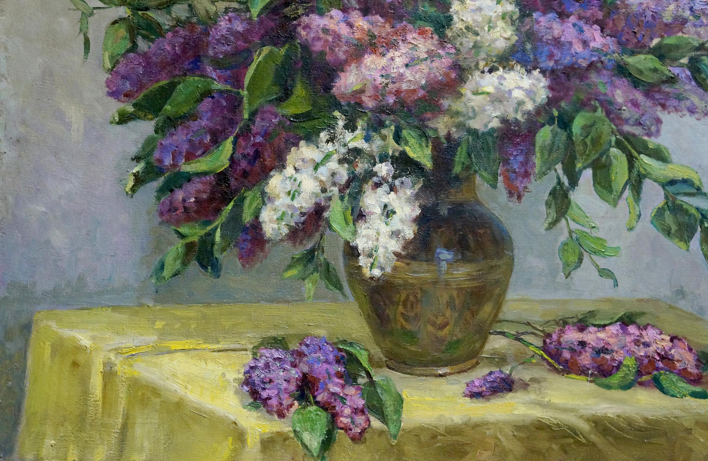 Oil painting Lilac bouquet Krasnov N.G.