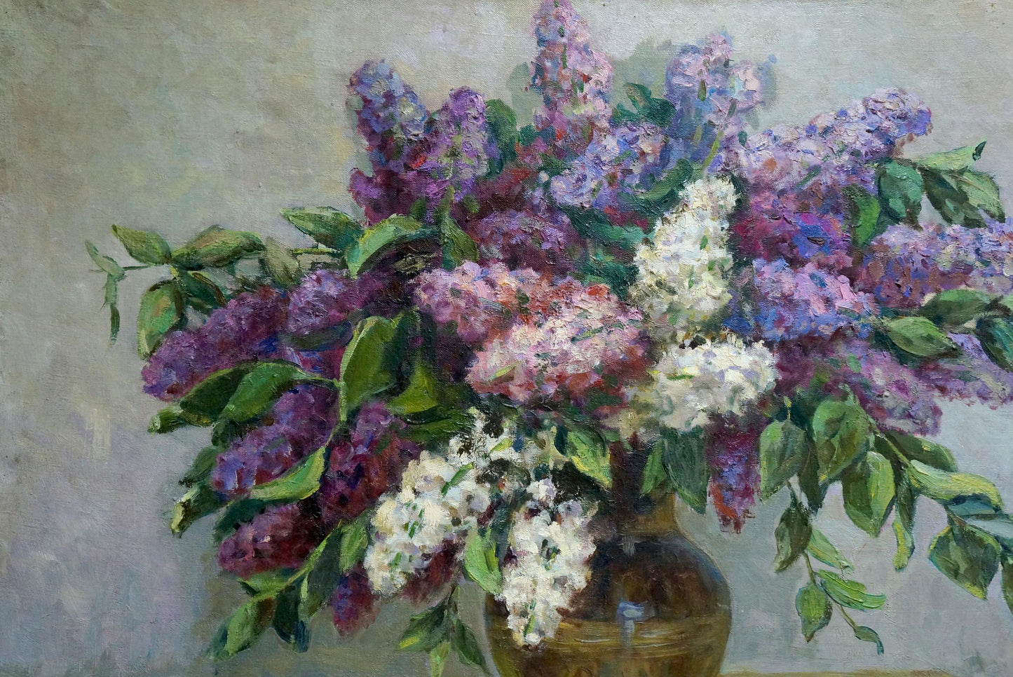 Oil painting Lilac bouquet Krasnov N.G.