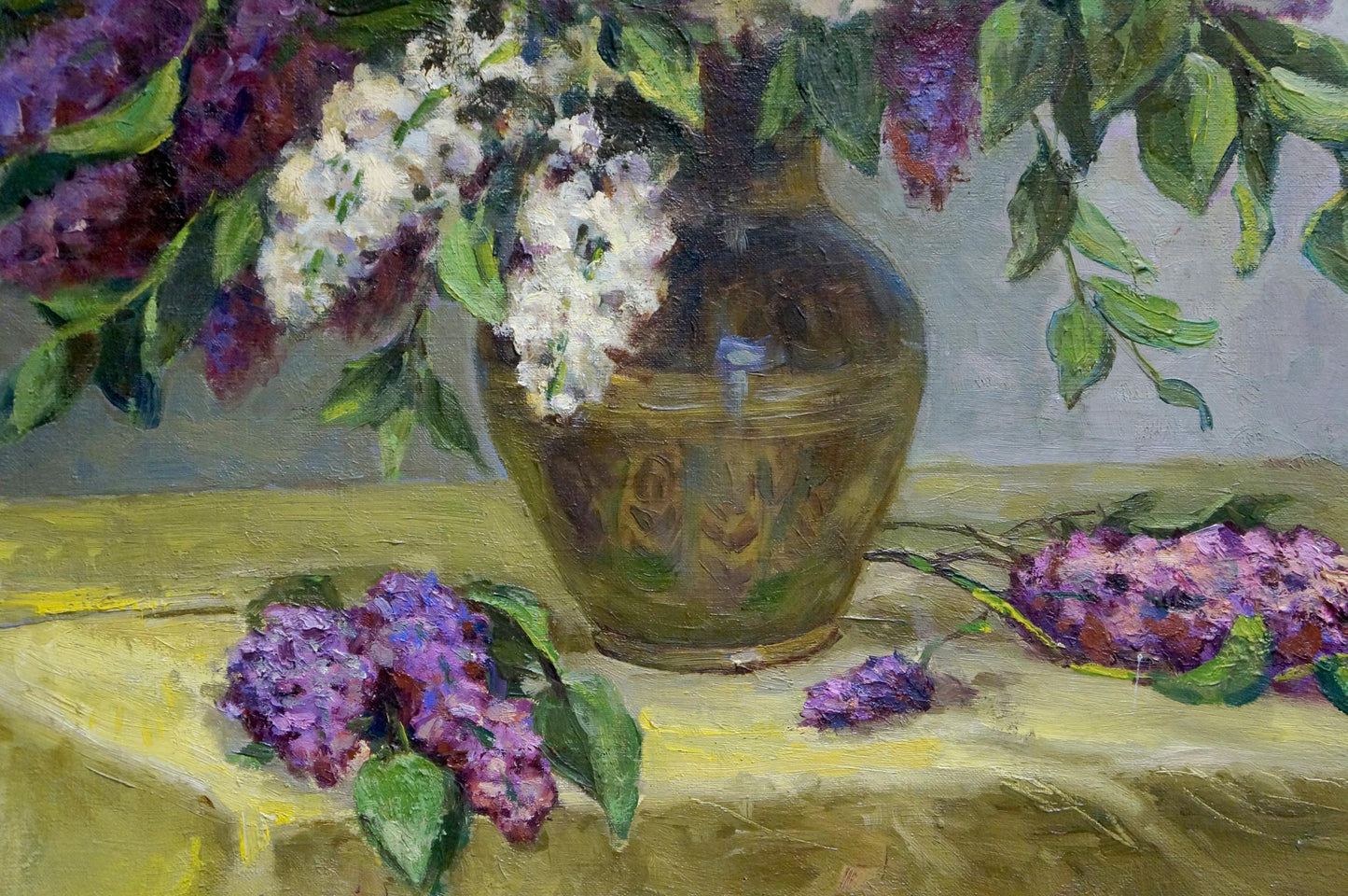 Oil painting Lilac bouquet Krasnov N.G.