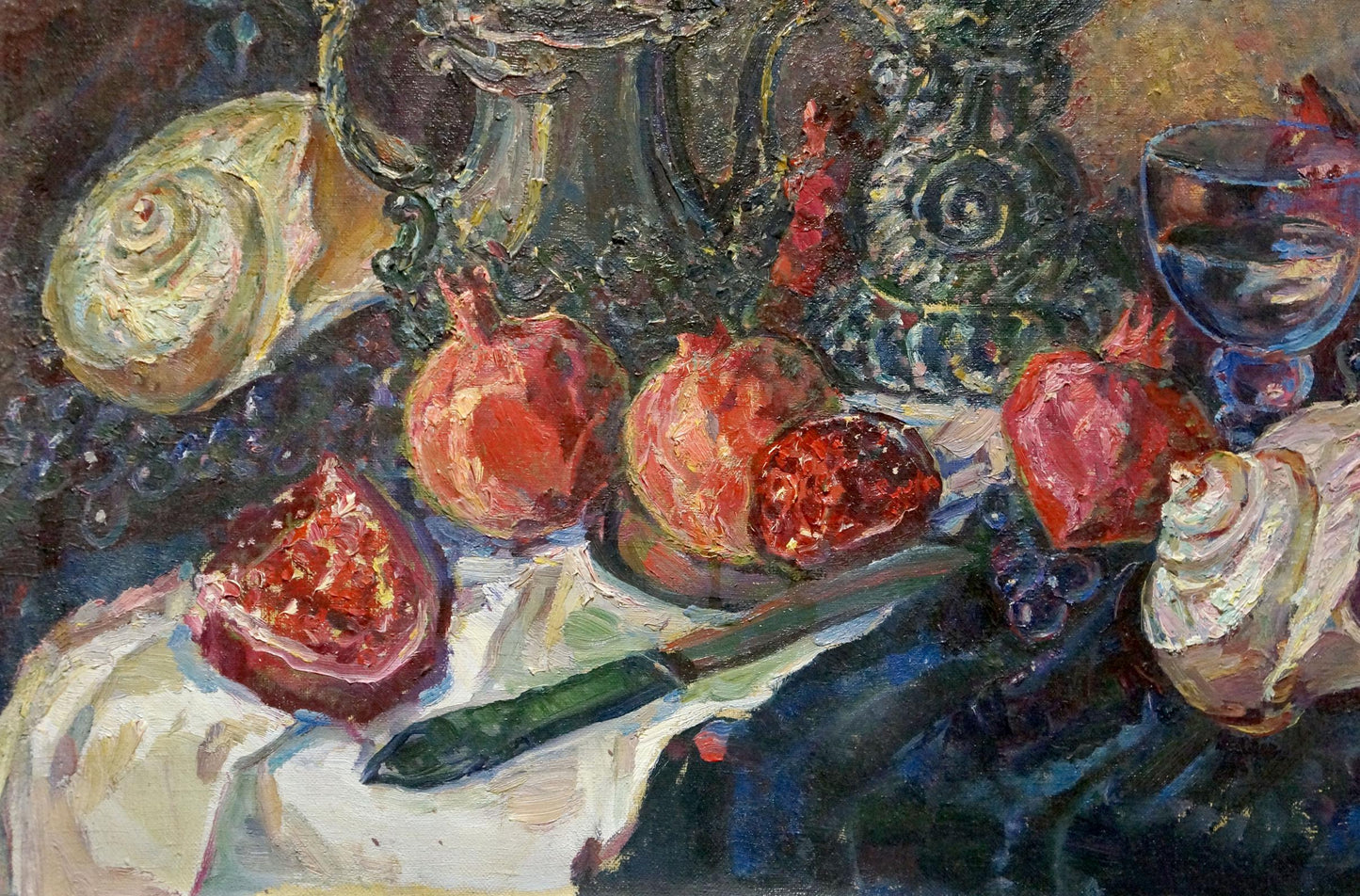 Oil painting Roses and fruits Tytarenko Odarka Anatoliivna