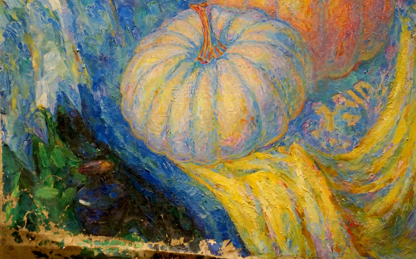 The Majestic Rooster: Odarka Anatoliivna Tytarenko's Pumpkin Perch in Oil