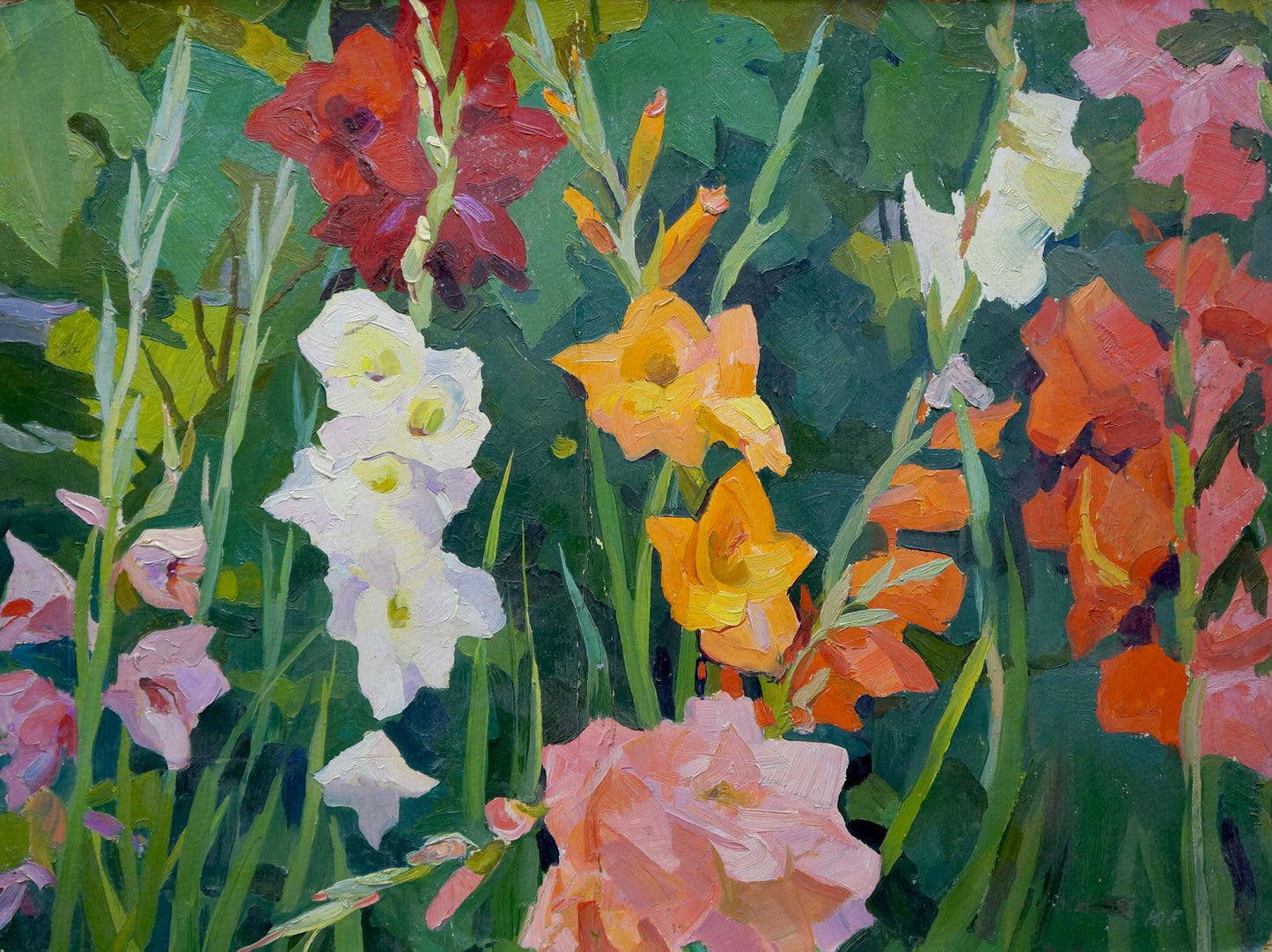 Oil painting Gladioli Balanovsky Yuri Vasilievich