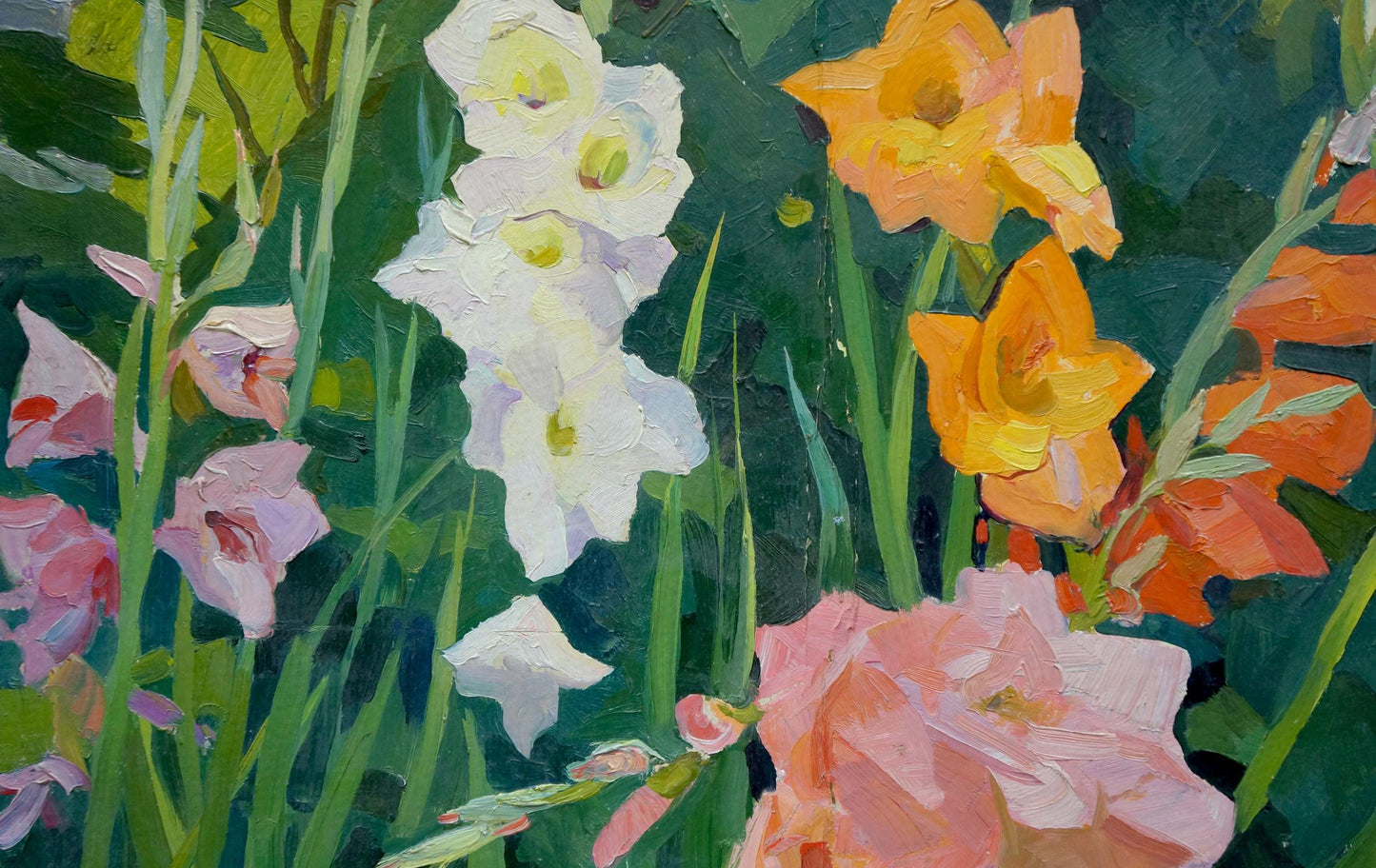 Oil painting Gladioli Balanovsky Yuri Vasilievich