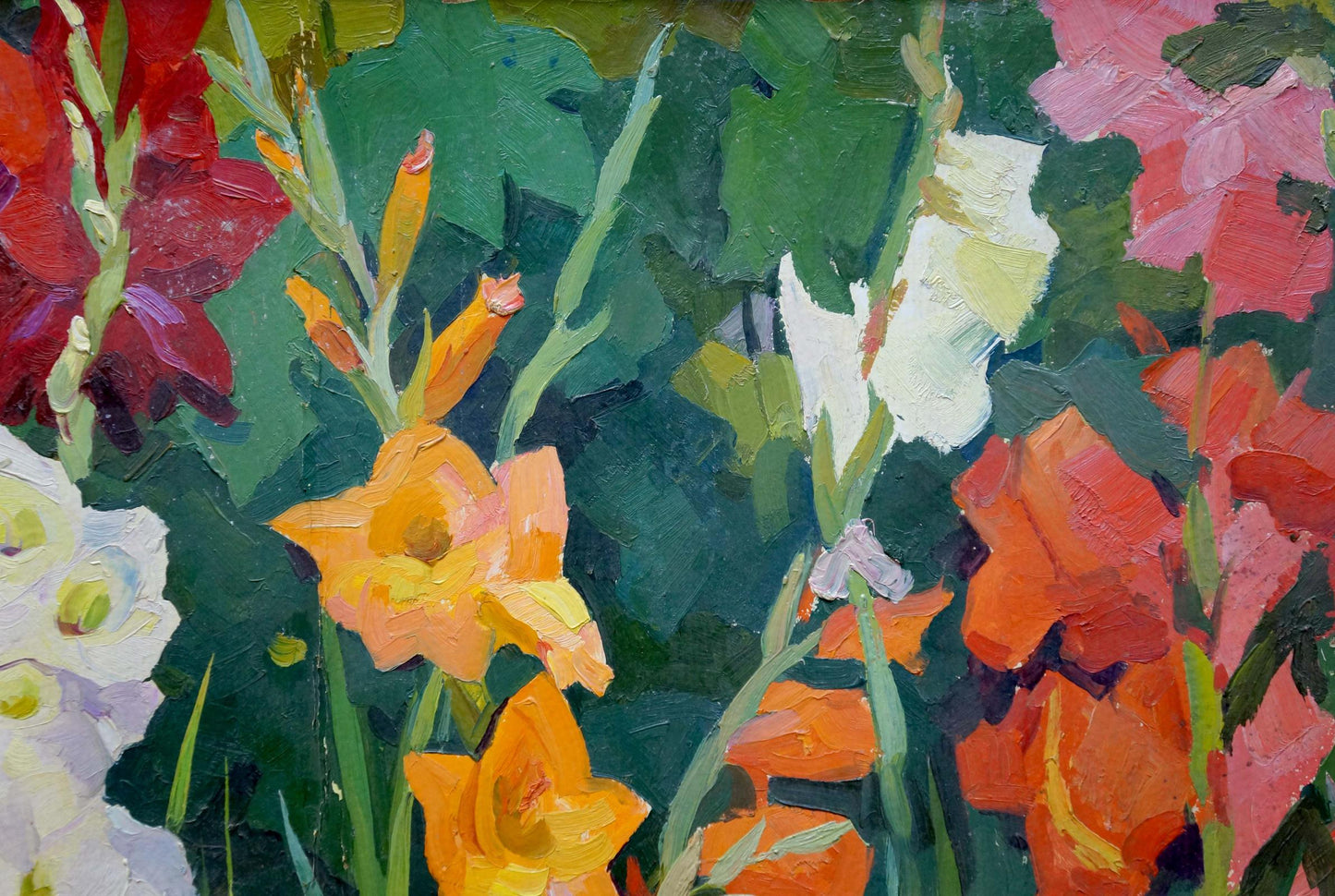 Oil painting Gladioli Balanovsky Yuri Vasilievich