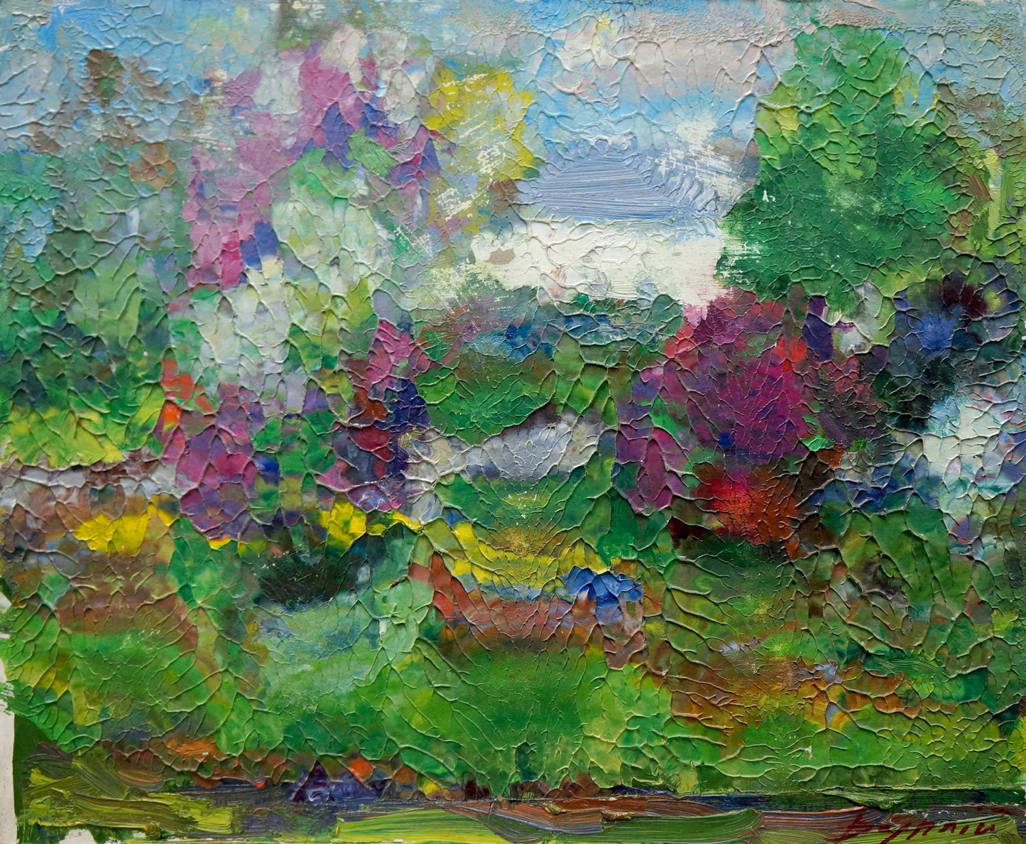 Abstract oil painting Trees bloom Dupliy Sergey Alexandrovich