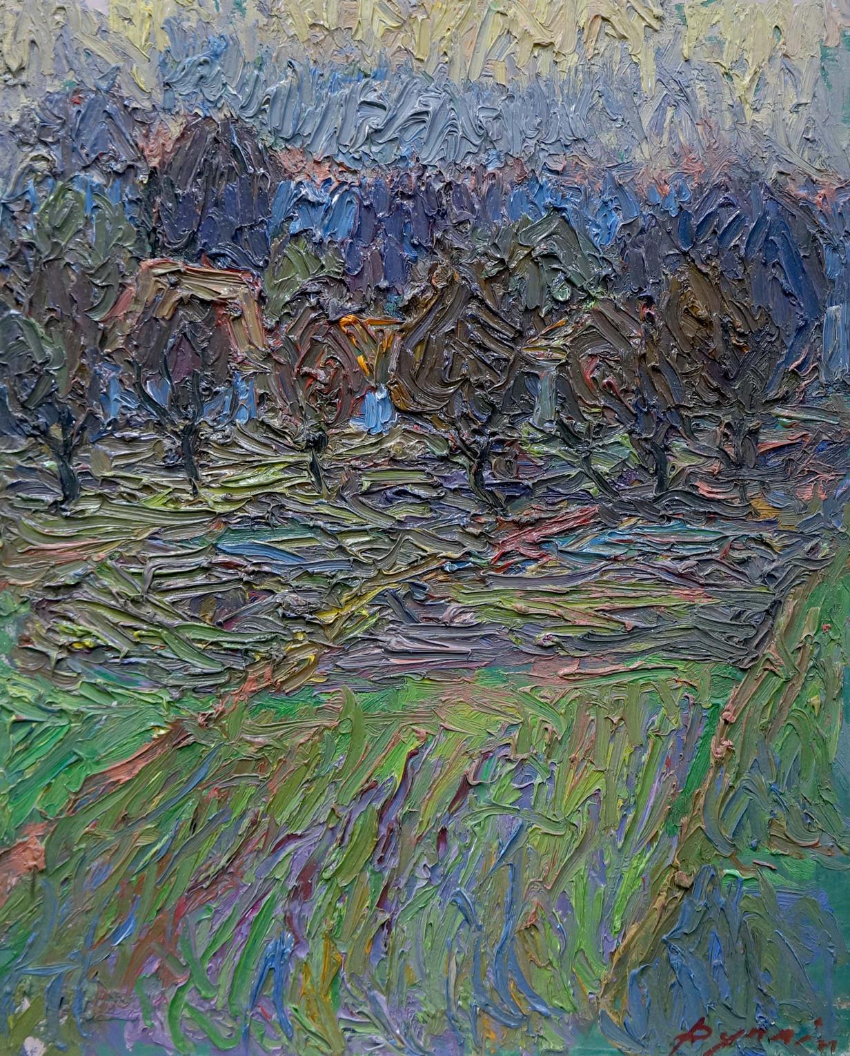 Abstract oil painting Among the trees Dupliy Sergey Alexandrovich