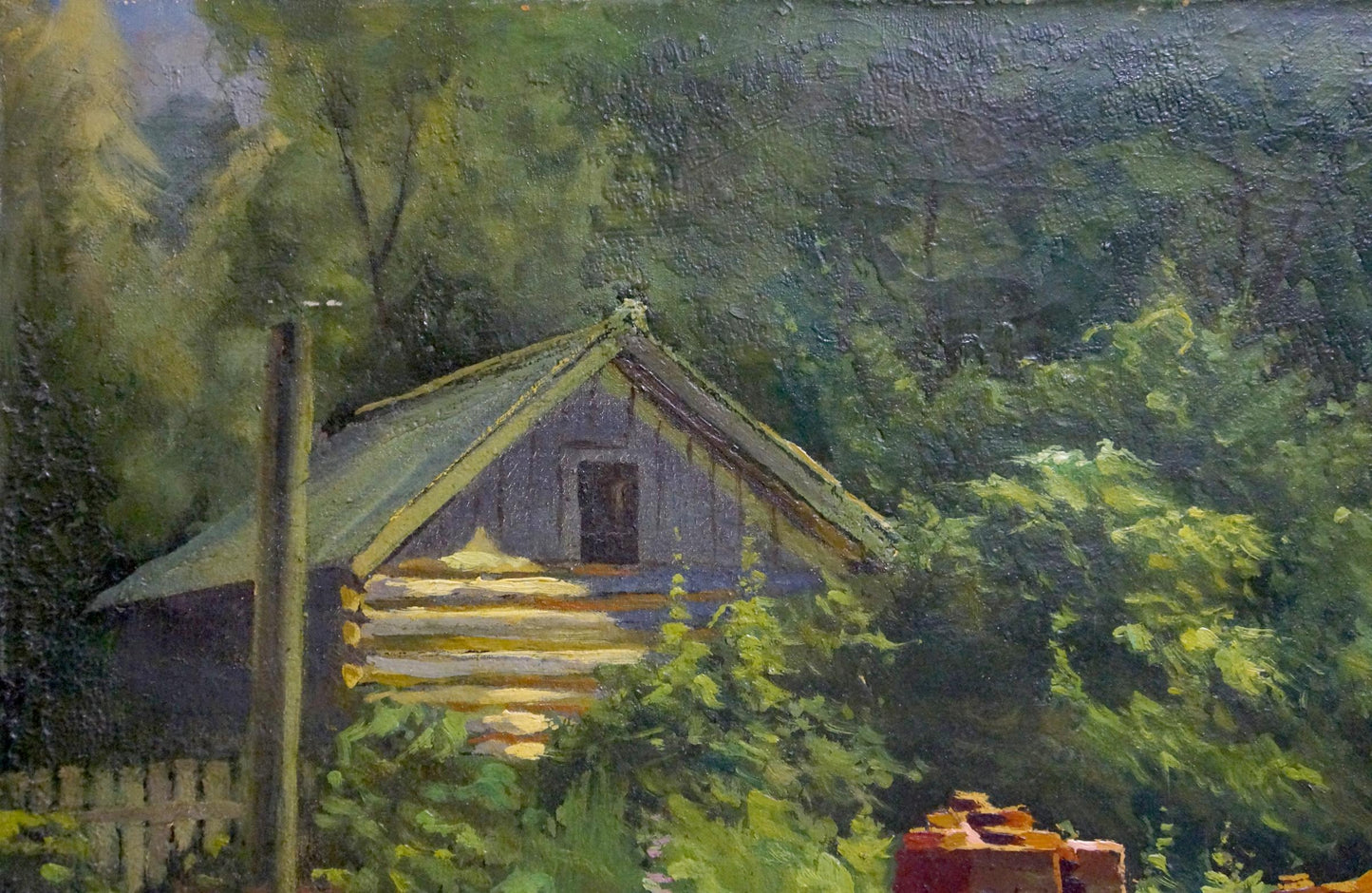 Oil painting Sawmill Vladimir school