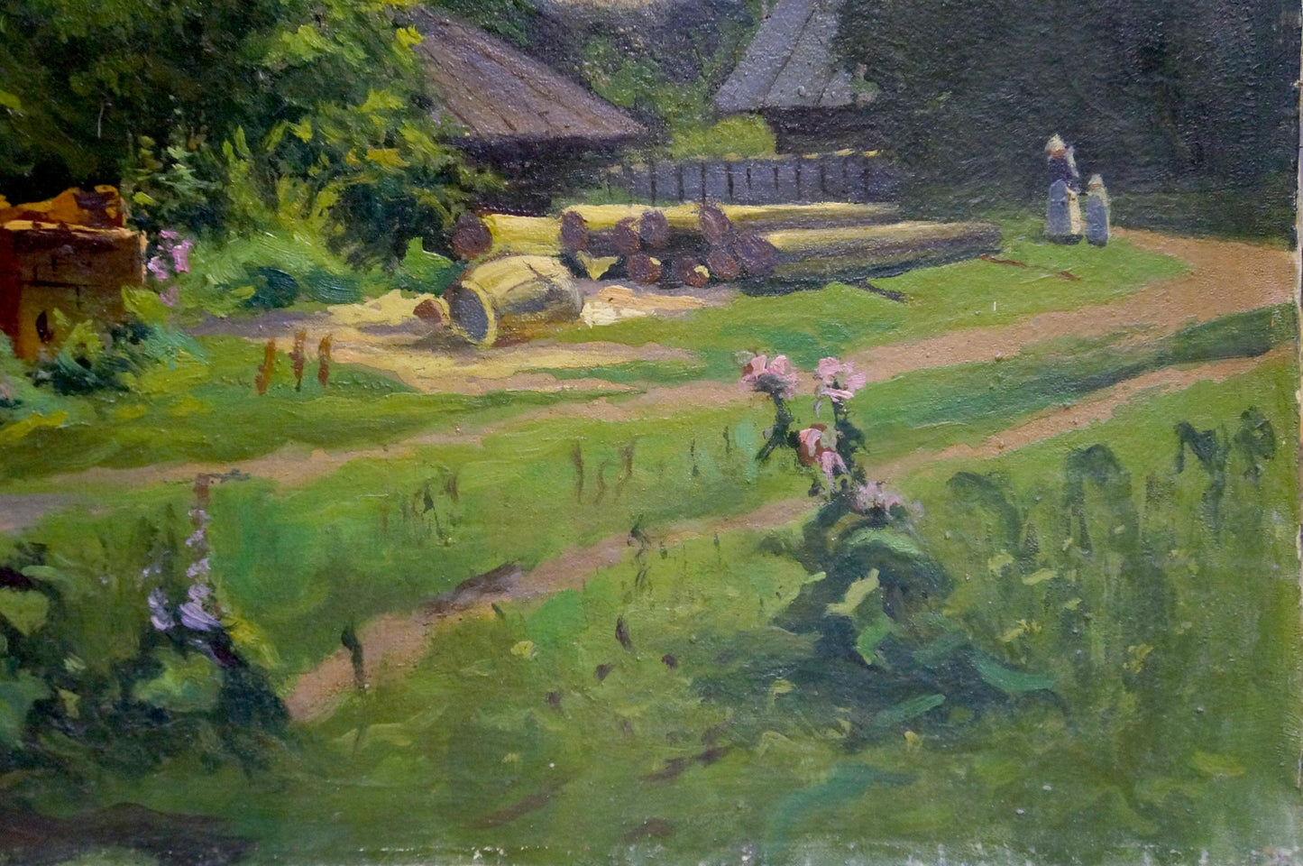Oil painting Sawmill Vladimir school