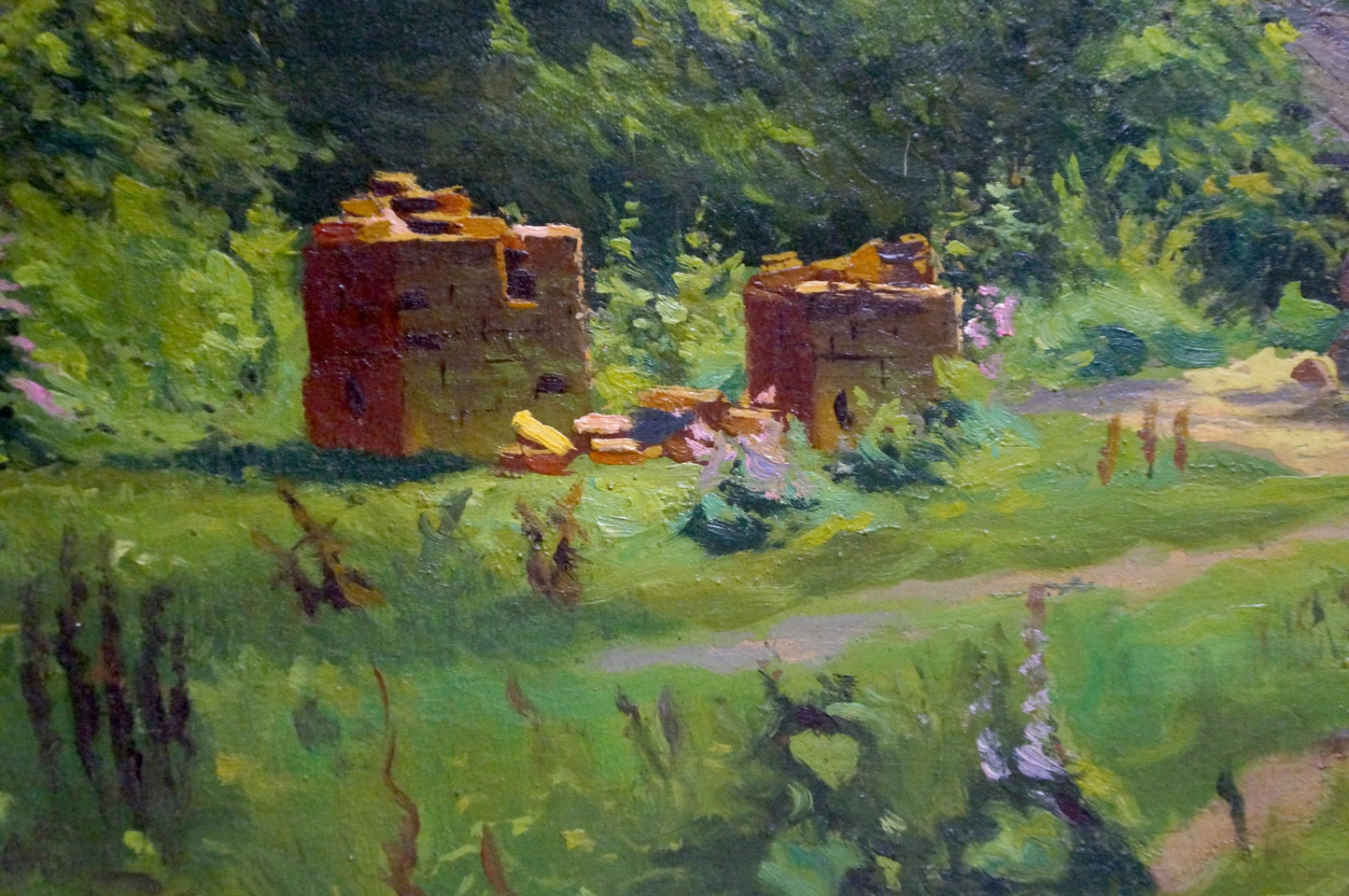 Oil painting Sawmill Vladimir school
