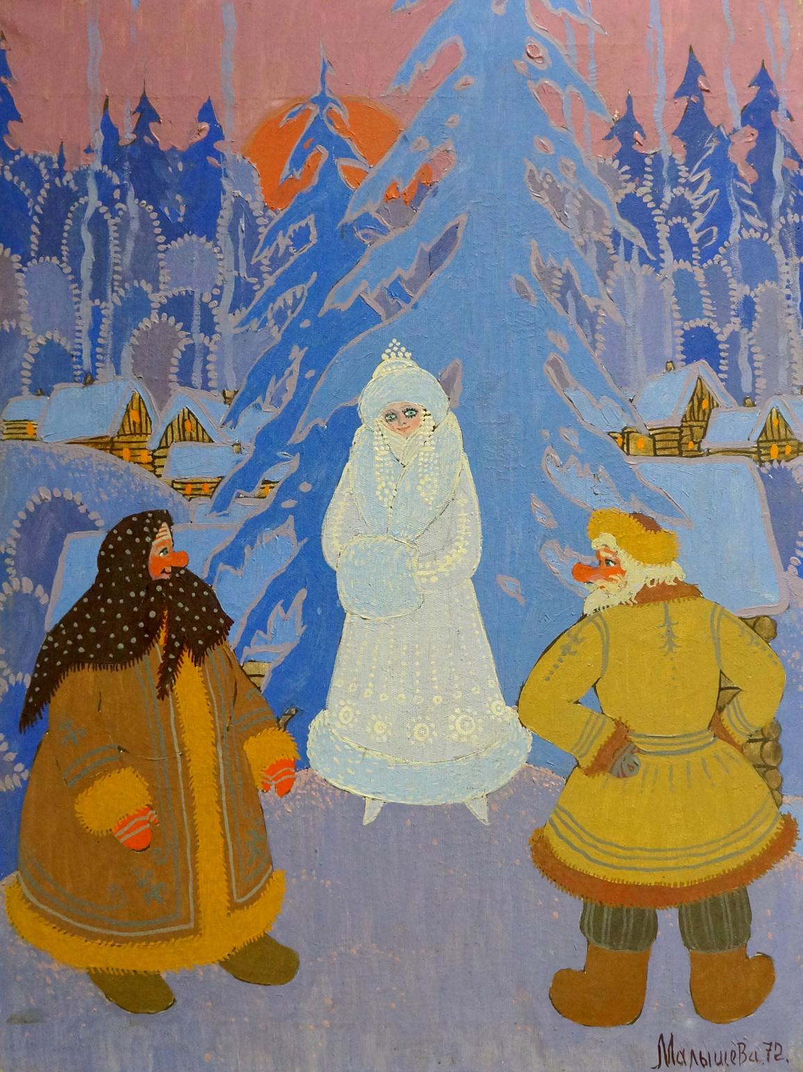 Oil painting Winter fairy tale Olga Vladimirovna Malysheva