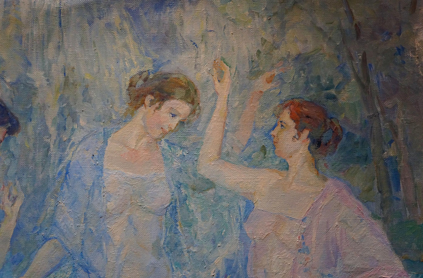 Oil painting Girls near the lake Odarka Tytarenko