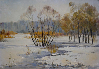 Oil painting Winter landscape Gaiduk Zinaida Kirillovna