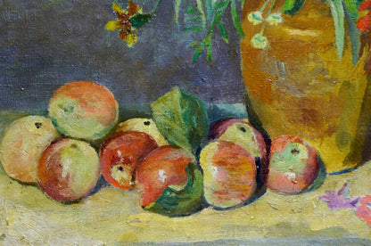 Oil painting Bouquet of Nature's Bounty with Apples Unknown artist