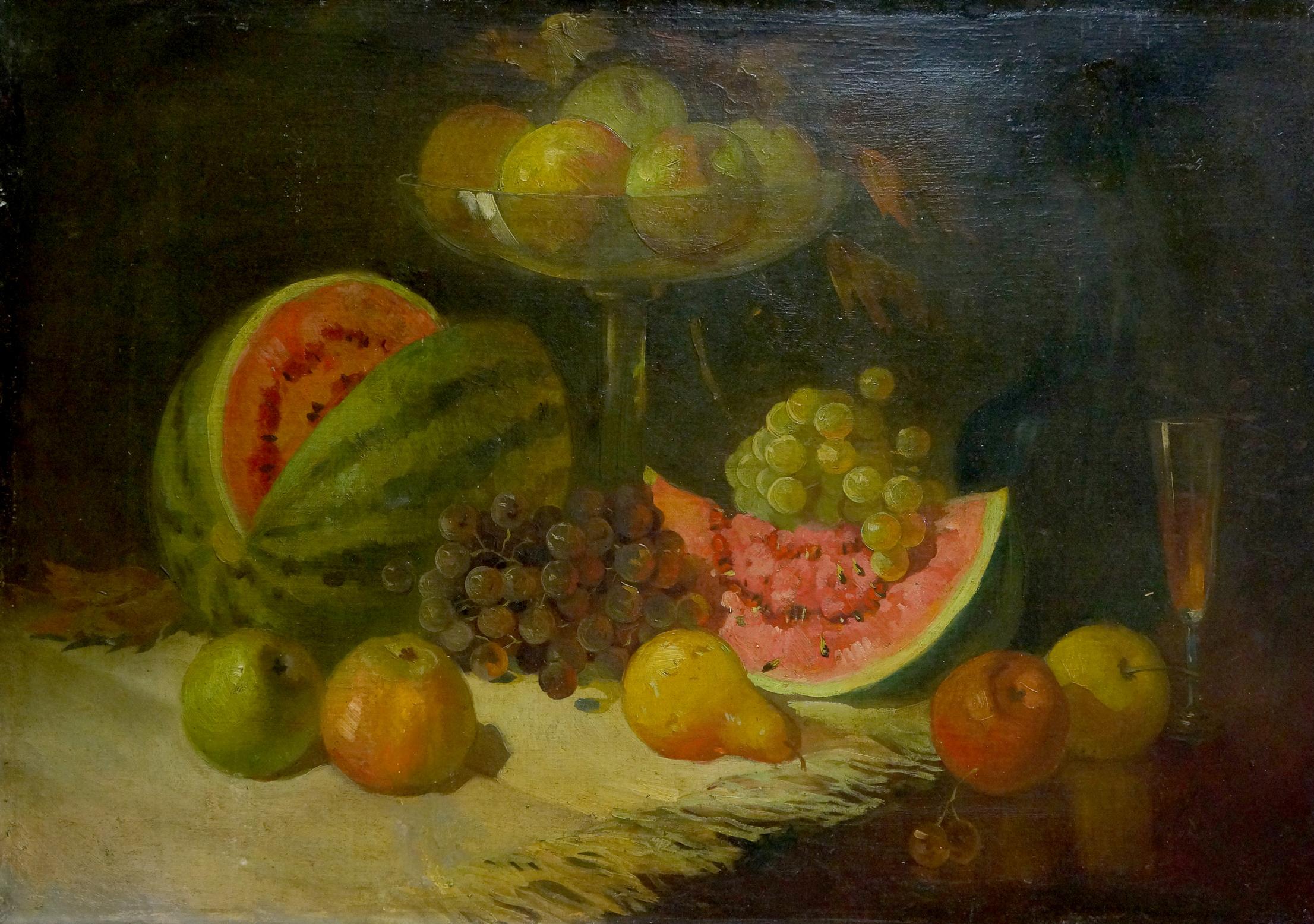 Oil painting Sweet still life