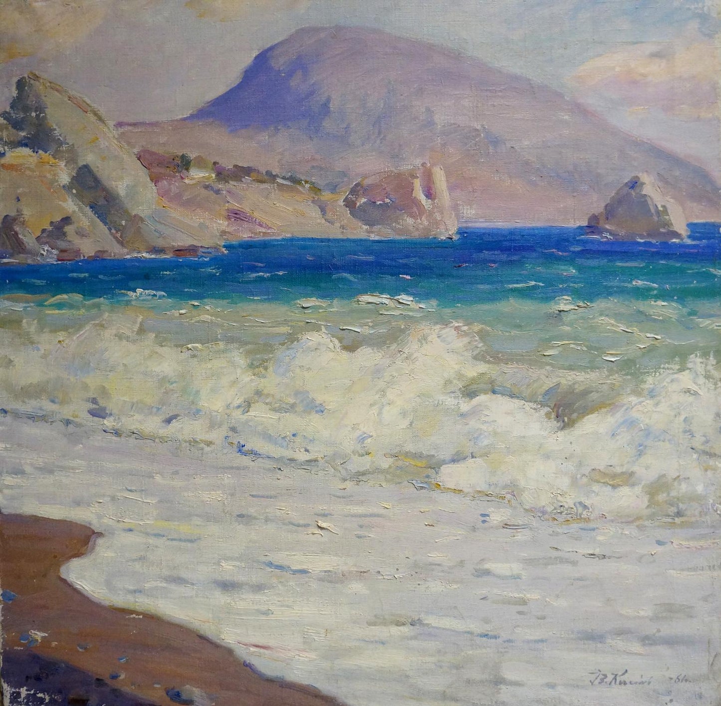 Oil painting Waves in the sea Grigory Kisil