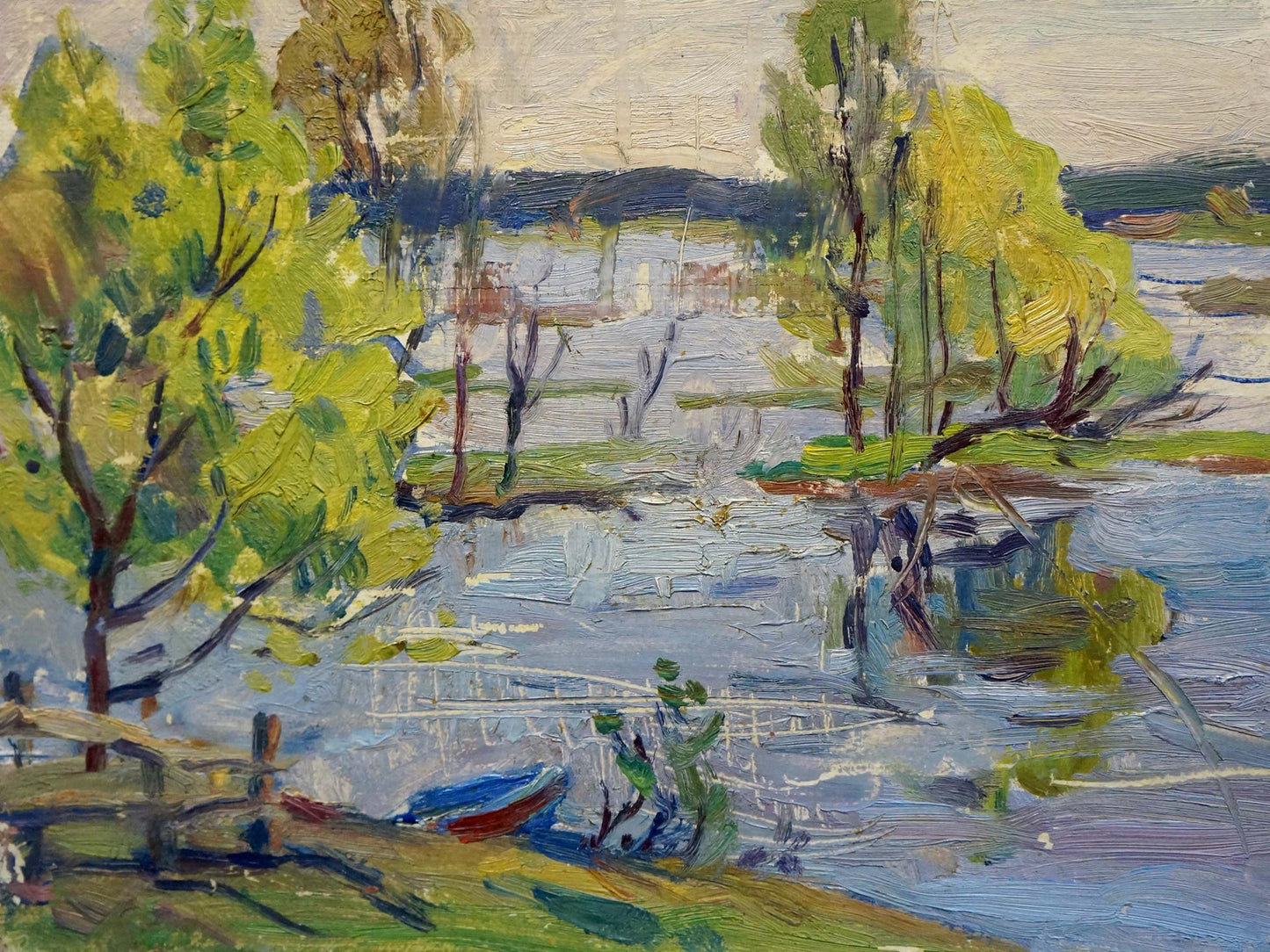 Oil painting The river rose Unknown artist