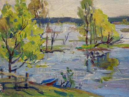 Oil painting The river rose Unknown artist
