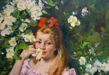 Oil painting Portrait of a girl Lomakin Mikhail Olegovich