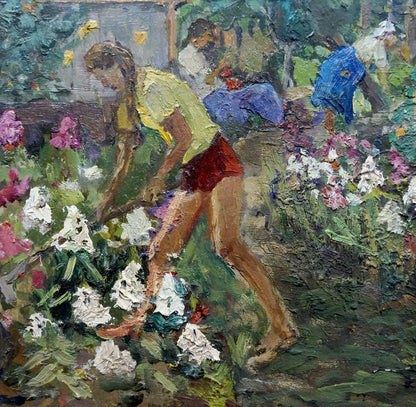 Oil painting Flower care Yagodin Vyacheslav Vladimirovich