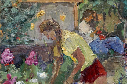 Oil painting Flower care Yagodin Vyacheslav Vladimirovich