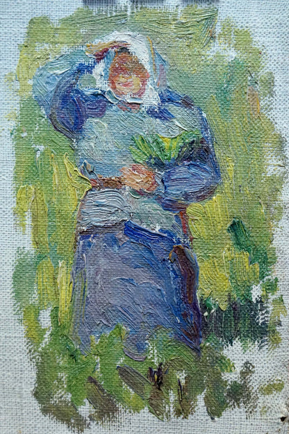 Oil painting Grandmother's portrait Tsvetkova V. P.