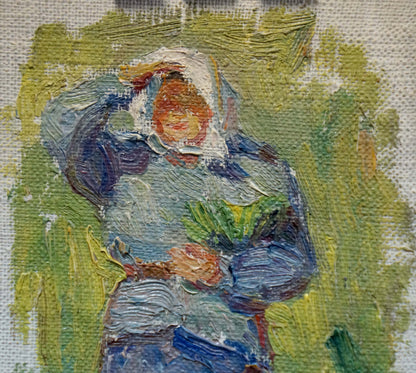 Oil painting Grandmother's portrait Tsvetkova V. P.