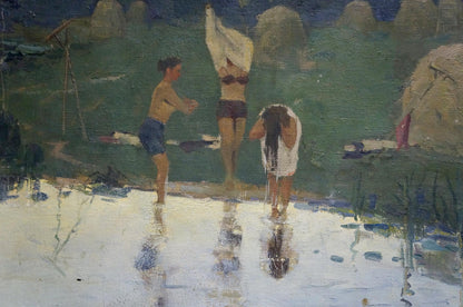 Oil painting By the river