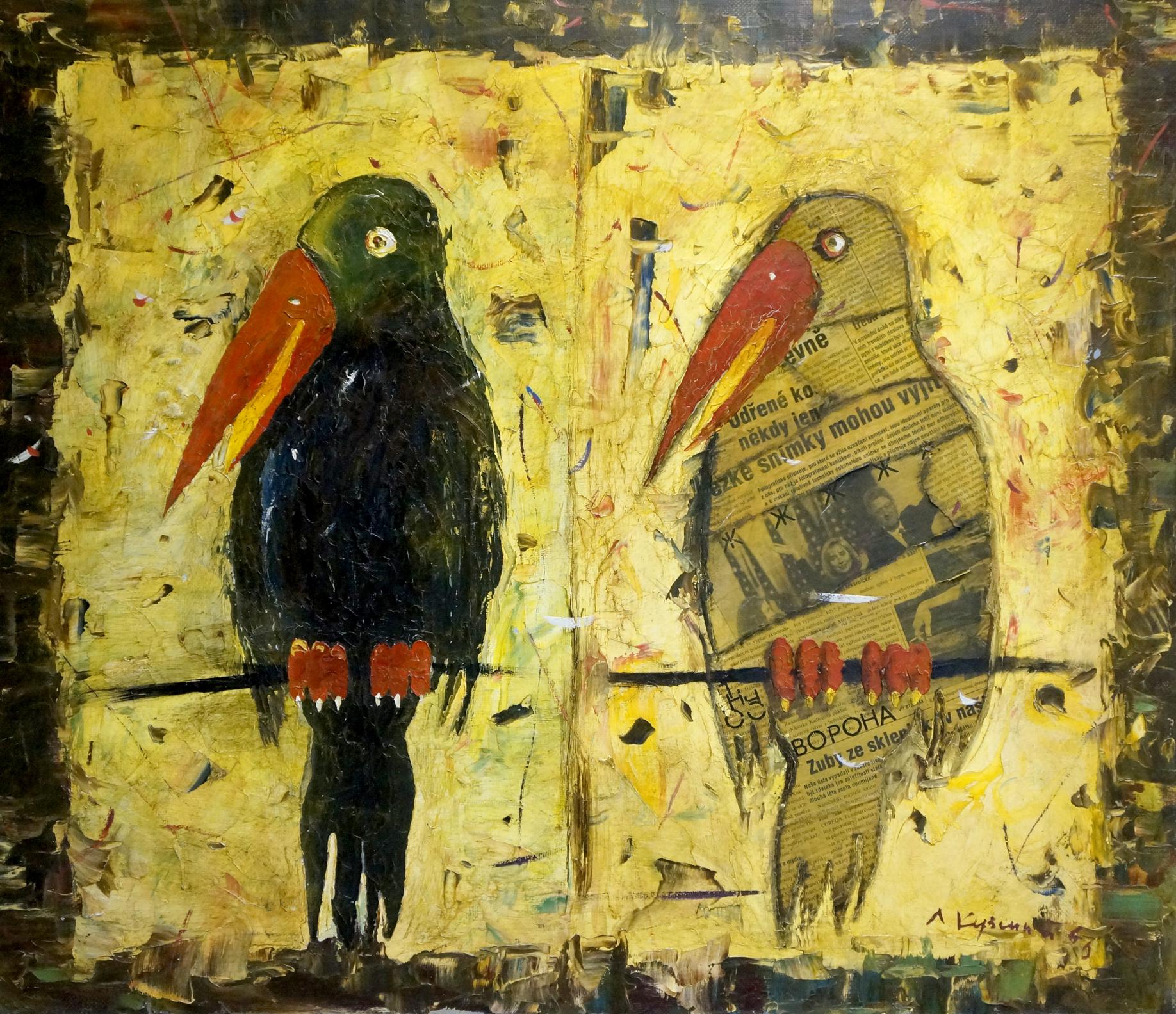 Oil painting Two ravens Kuzenny Leonid Anatolievich