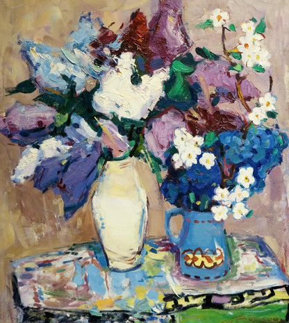 Oil painting Flowers Leonid Zaborovsky