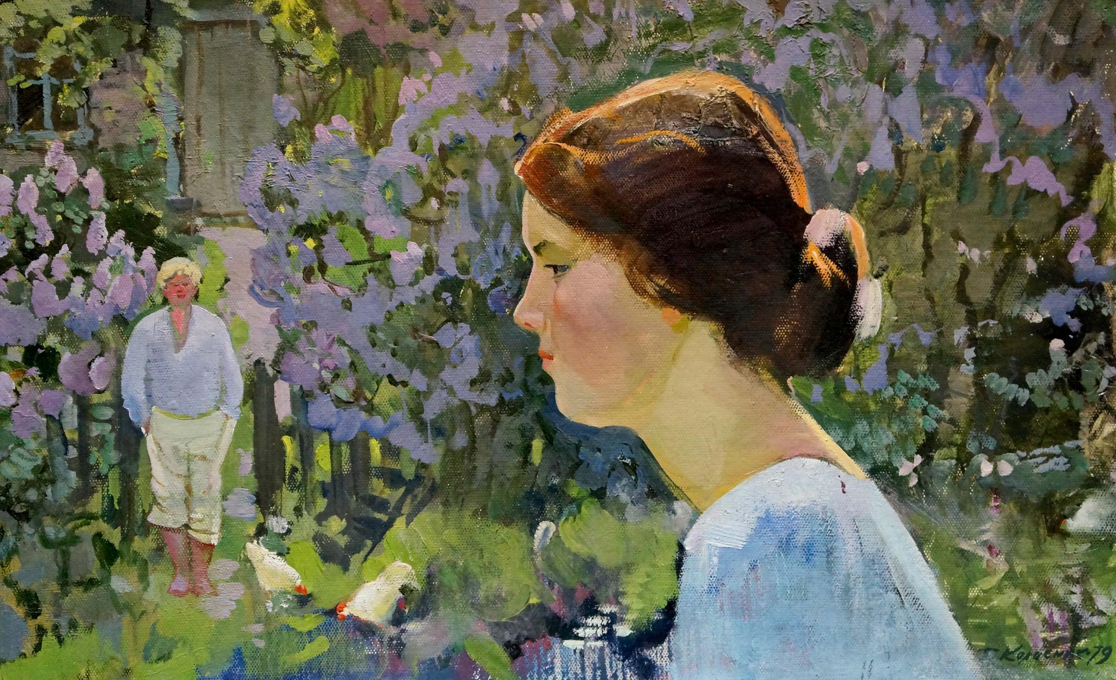 Oil painting When the lilac blooms Kolesnik Boris Afanasevich