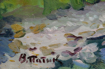 Oil painting The river flows Patik Volodymyr Yosypovych