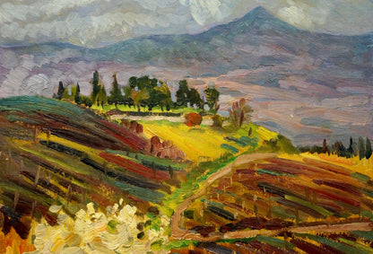 Oil painting Field landscape Kolomoitsev Petr Mikhailovich