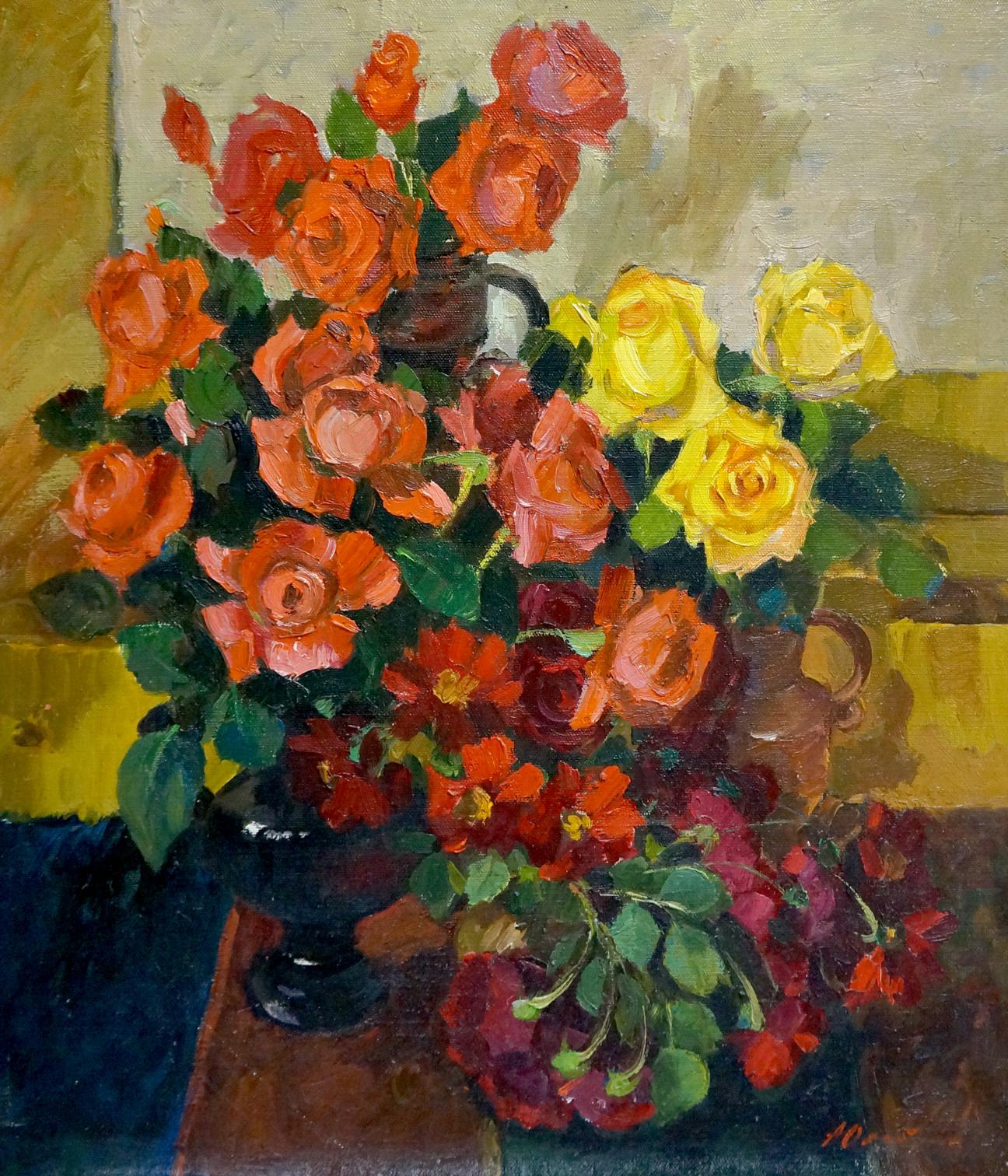 Oil painting Bouquet of roses Oleinik Anna Petrovna