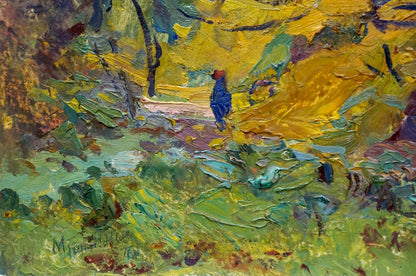 Oil artwork Stroll Through the Forest by Moisey Faibovich Gantman