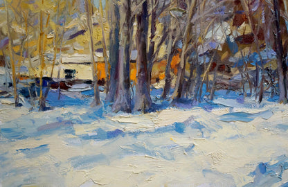 Oil painting Winter landscape Cherednichenko Alexander Nikolaevich