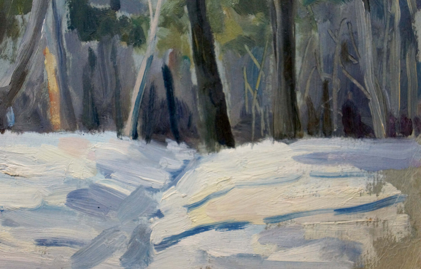 Oil painting Impenetrable winter forest Unknown artist