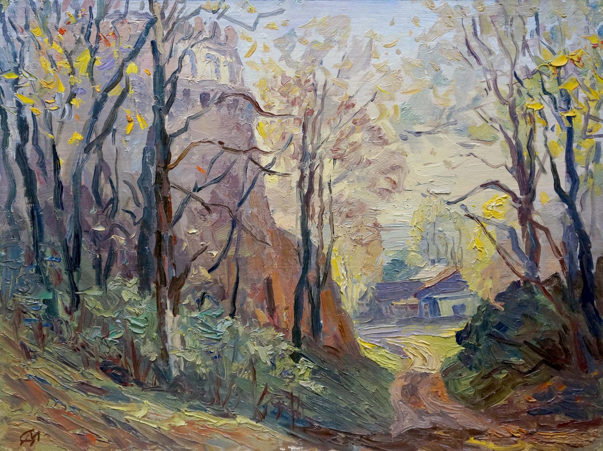 Oil painting Autumn has come
