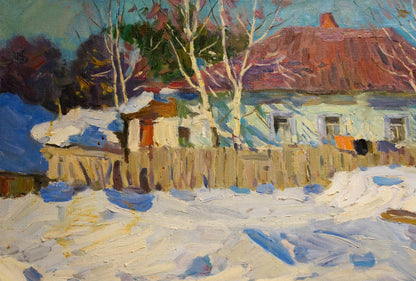 Oil painting Winter landscape Samokhvalov A.N.