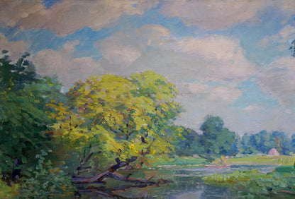 Oil painting River landscape Kisil Grigory Alekseevich