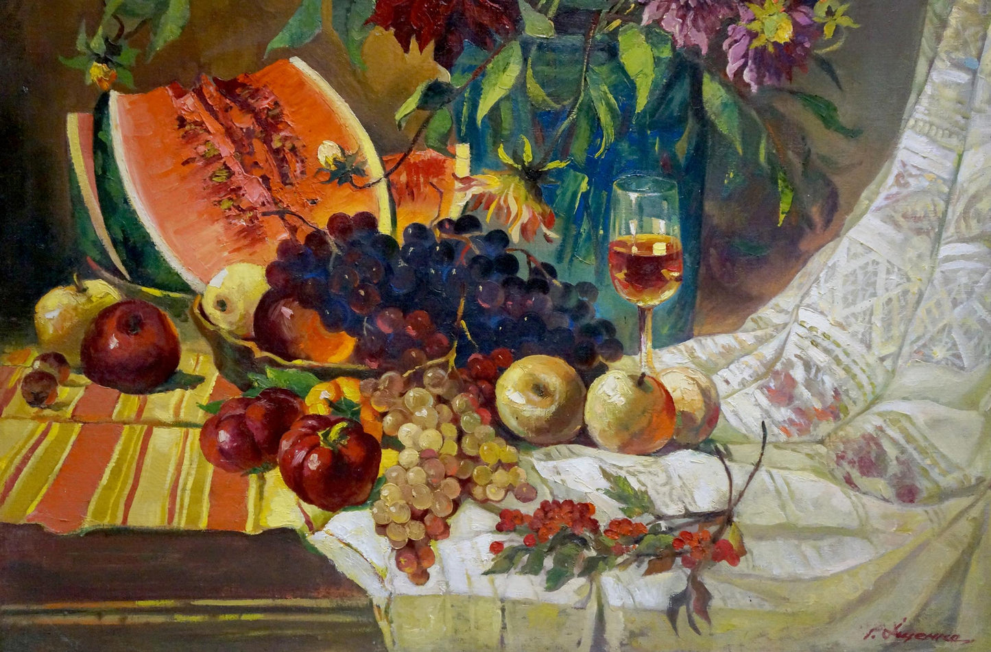 Igor Petrovich Yashchenko's oil artwork captures a still life scene