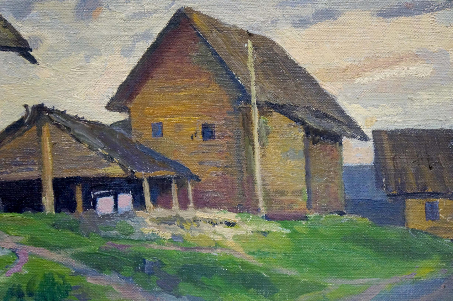 Oil painting Village landscape