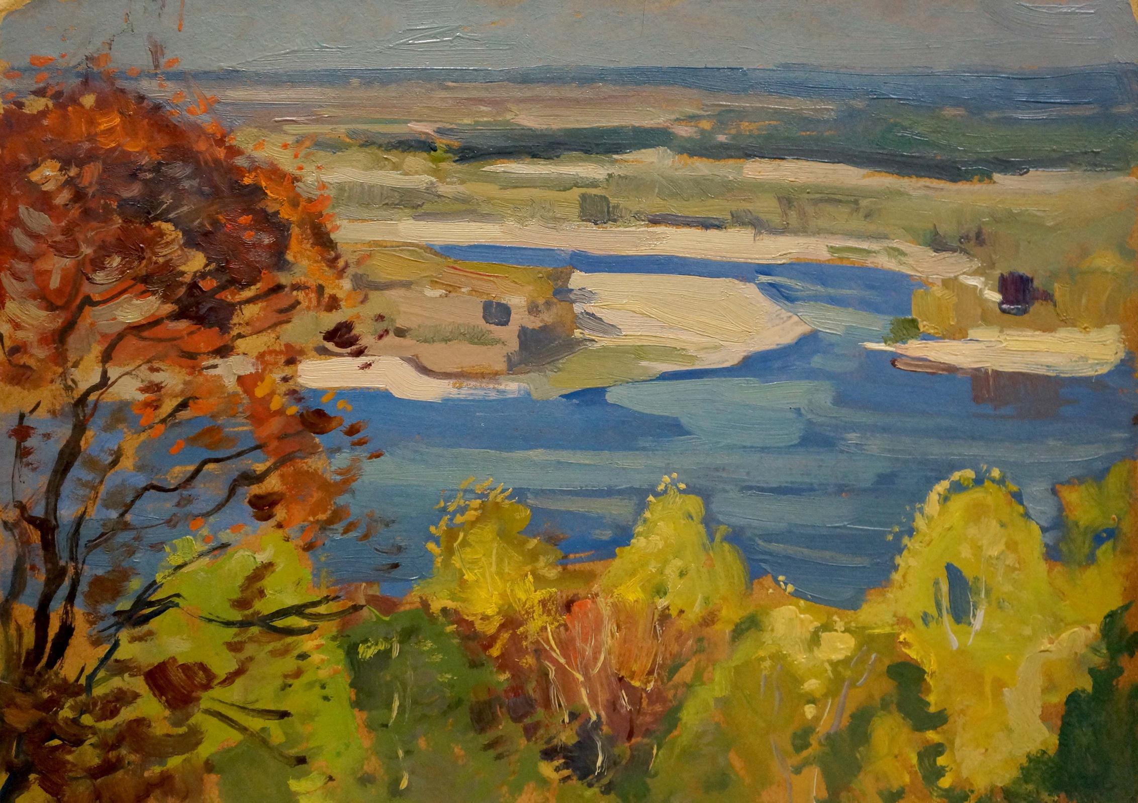 Oil painting River landscape Nikolay Buryachok