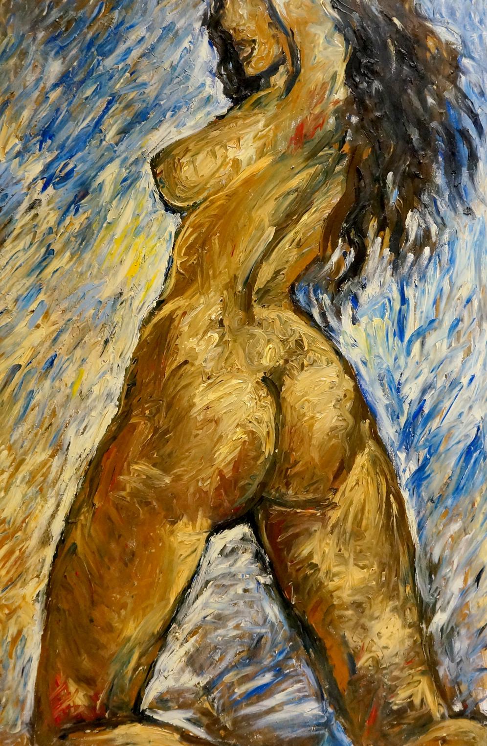 Oil painting Portrait of a naked girl Elena Shchekina