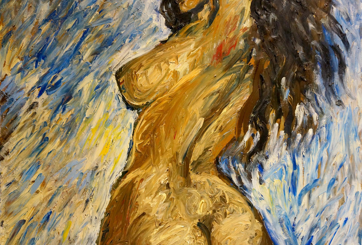 Oil painting Portrait of a naked girl Elena Shchekina