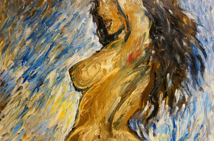 Oil painting Portrait of a naked girl Elena Shchekina