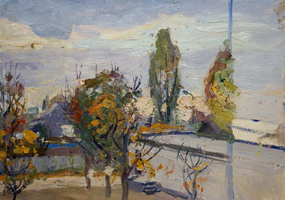 Oil painting Street landscape Gantman Moses Faybovich