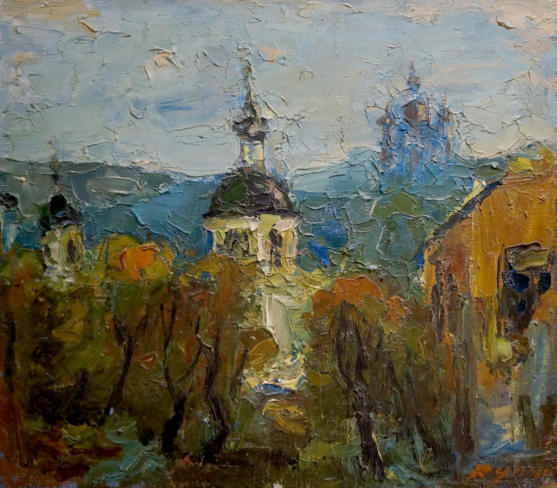 Oil painting Church landscape Sergey Dupliy