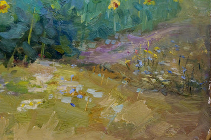 Oil painting Sunflower field