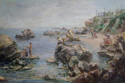 Oil painting Casting Lines from the Rocks Unknown artist